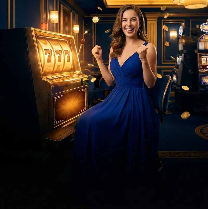 Gewinnmoment an einem Spielautomaten mit drei goldenen Siebenen